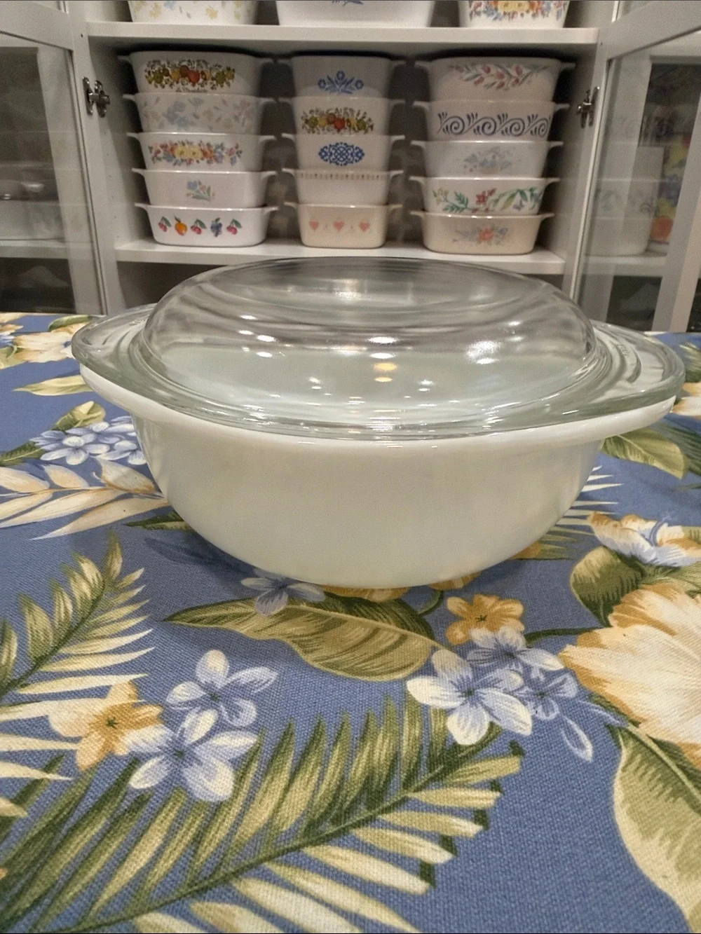 Pyrex White Milk Glass Baking Dish Lid 022         1 Liter